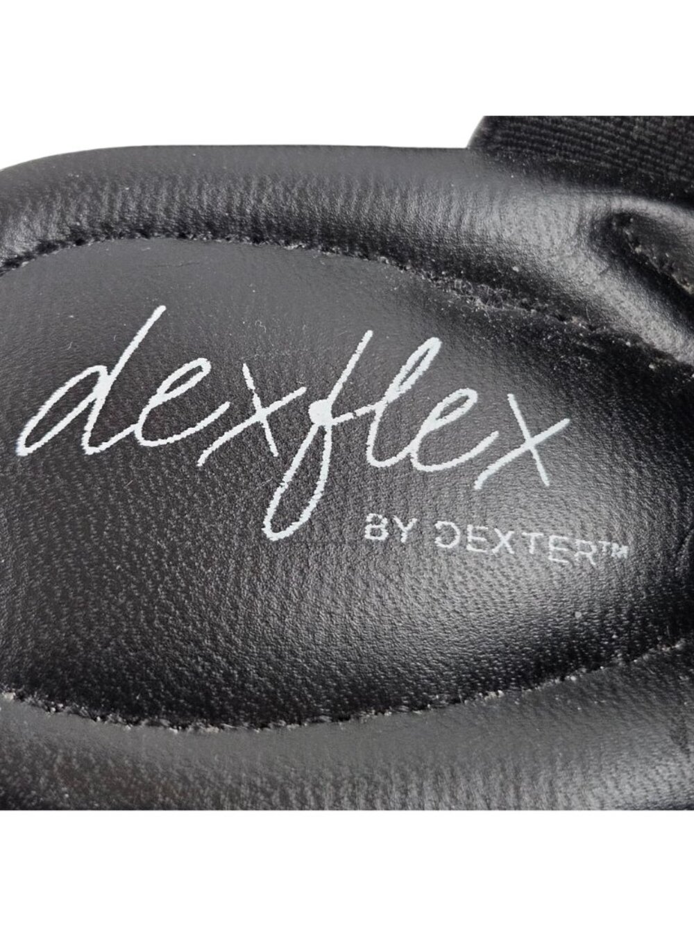 Dexflex By Dexter Sandals Womens Size 7.5M Wedge Heel Black Slide Shoes Comfort - Picture 6 of 10